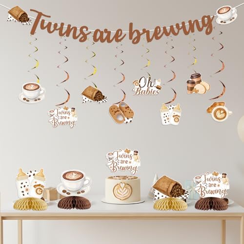 ZestZing Twins Are Brewing Coffee Baby Shower Decorations - Image 2