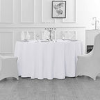 Fokitut 6 Pack Round Tablecloth, 132 Inch, Stain Resistant and Wrinkle Polyester Table Cloth, Fabric Table Cover for Kitchen Dining, Wedding, Party, Holiday Dinner-White - Image 5