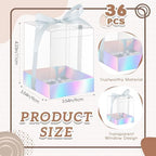 36 Set 3.5x3.5x4 in Candle Gift Package Transparent, Silver, 36 Set - Image 2