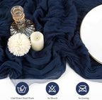 20 Pack Cheesecloth Table Runner 17 x 108 Inch, Navy Blue - Image 4