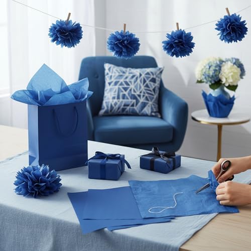 500 Sheets Navy Blue Tissue Paper Bulk 15 x 20 Inch for Rosh Hashanah Gifts - Image 5