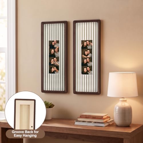 2 Pcs 12 x 4 Inch Photo Booth Frames with Mat for 2 x 6 Inch Photo Strip - Image 7