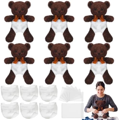 Seenelling 6 Sets Bear Diaper Changing Baby Shower Game Kit, Chocolate by QianRuu