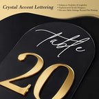 Crystal Clear Acrylic Wedding Table Numbers 1-20 Set, Self-Standing Modern Arched Signs for Reception Seating, Anniversary & Bridal Shower, Elegant Wedding Decor (5x7 Inches) - Image 5