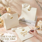 Feifeiya 30 Pcs Small Cream Gift Bags with Ribbon Handles - Image 4