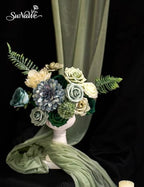Artificial Flower Box Set Faux Flowers Fake Roses with Stems for DIY - Image 4