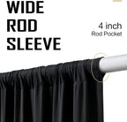 gogoparti 30x12ft Black Backdrop Curtain for Wedding Parties, 6 Panels (5x12 ft Each) Wrinkle-Free Dackdrop Curtains, Silky Draping Fabric for Birthday Party, Baby Shower, Photo Background - Image 4