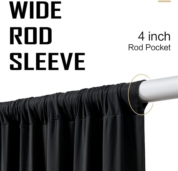 gogoparti 30x12ft Black Backdrop Curtain for Wedding Parties, 6 Panels (5x12 ft Each) Wrinkle-Free Dackdrop Curtains, Silky Draping Fabric for Birthday Party, Baby Shower, Photo Background - Image 4