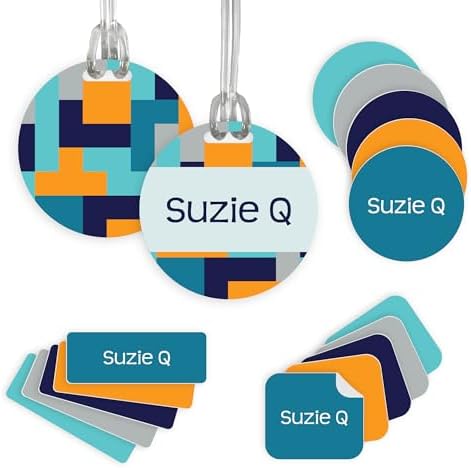 InchBug Personalized Name Label Combo Pack, 97-Piece, Surfside by Inchbug