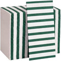 100 Pack Striped Linen-feel Napkins Bulk Striped, Green by Janlaugh