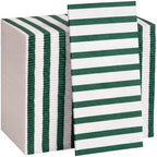 100 Pack Striped Linen-feel Napkins Bulk Striped, Green by Janlaugh