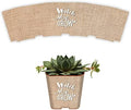PRODUCT80 Succulent Pot Wraps for Wedding Favors, Baby or Bridal Shower | Fits 2 Inch Square Pots Peel and Stick Vinyl Does Not Include Mini Live Plant (100 Wraps, Burlap Watch Me Grow) by PRODUCT80