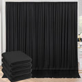 20ft x 10ft Wrinkle Free Black Backdrop Curtains for Parties, 4 Panels 5x10ft Silky Polyester Black Photo Backdrop Drapes for Wedding Graduation Birthday Party Photography Background by ENJOYYOURPARTY