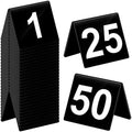 Tuanse Table Numbers 1-50 Acrylic Double Sided Tents for Restaurant, Black by Tuanse