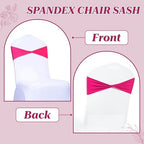 MDS Pack of 125 Spandex Chair Sashes Without Slider Buckles – Magenta - Image 4