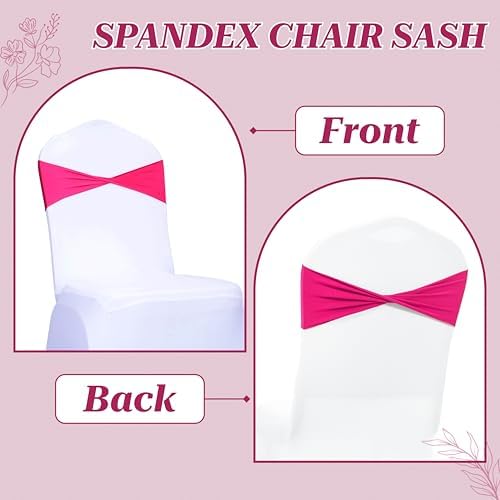 MDS Pack of 125 Spandex Chair Sashes Without Slider Buckles – Magenta - Image 4