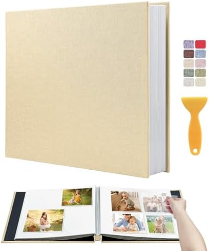 Large Photo Album Self Adhesive Scrapbook Album for 4x6 5x7 8x10 Pictures DIY Photo Book for Wedding, Anniversary, Christmas, Baby Shower, Ideal for Preserving Precious Moments by HoneyTolly