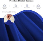 2 Pack Royal Blue Table Cloth for 5FT Round Tables, Fitted Spandex 120 inch Round Tablecloth, Wrinkle Free Table Skirt for Receptions Birthday Photography Social Events Engagement Party Decorations - Image 3