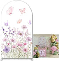 Purple Butterfly Stretchy Arched Backdrop Covers Spring Flowers for Girls Birthday Baby Shower Bridal Shower Party Supplies(No Stand!) by Iydamc