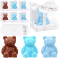 Geosar 36 Pack Bear Soap Shower Favors Thank You Tag Box,Dark Brown Blue by Geosar