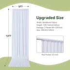 10ft×12ft Wrinkle Free White Backdrop Curtain for Wedding Parties,2 Panels 5×12ft Long Silky Polyester Fabric Backdrop Drapes Photo Back Drop Drapery for Birthday Baby Shower Photography Background - Image 5