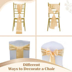 MDS® Pack of 100 Satin Chair Sashes for Wedding & Events – Beige - Image 4