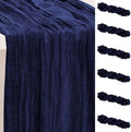 6 Pack Navy Blue Cheesecloth Table Runner 35x120 Inch 10Ft Rustic Gauze Cheese Cloth Table Runner Sheer Cheesecloth Table Runners for Wedding Party Bridal Shower Decoration by SuBleer