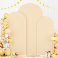 FOTSHARER Beige Spandex Arch Cover 6F 6.6FT 7.2FT Wedding Arch Cover Set of 3 Spandex Fitted Wedding Arch Stand Covers for Birthday Party Round Top Backdrop Covers for Party Bridal Baby Shower by FOTSHARER