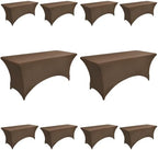 10-Pack 6ft Spandex Table Covers for Rectangle Standard Folding Tables - Wrinkle Resistant Stretch Tablecloths - Ultimate Fitted Table Protector for Parties, Banquet, Wedding by Unknown