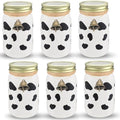 Chunful 6 Pcs Western Cowboy Mason Jars Centerpieces with Brass Bells for Table Cowboy Baby Shower Decorations Cow Print Western Theme Party Baby Shower Table Centerpieces by Chunful