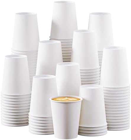 Turbo Bee 10 oz Disposable Coffee Paper Cups,270 Pack Hot Drinking Cups,White Paper Party Cups by TurboBee