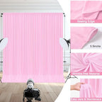 10x10ft Pink Backdrop Curtain for Wedding Parties Wrinkle Free Fabric Light Pink Drapes Backdrop Decoration for Baby Shower Birthday Photography Decoration 2 Panels, 5ft x 10ft - Image 6