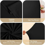 Black Arch Backdrop Cover 7.2FT 6FT Spandex Arch Covers Stretchy Backdrop Set of 2, Double-Layer Wrinkle Free Wedding Arch Stand Cover Party Backdrop Curtains for Baby Shower Birthday Party Decoration - Image 5