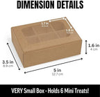 25 pcs Kraft Mini Truffle Box for 6 treats with Window and Dividers, Bakery Boxes, 5 x 3.5 x 1.57 Inches VERY SMALL Baking Boxes, Square Truffles Box Decorating Supplies for Gift Giving - Image 2