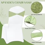 MDS Pack of 125 Spandex Chair Sashes Without Slider Buckles – Sage Green - Image 3