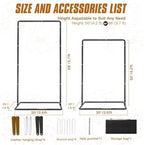Blcak Wedding Sign Holder Adjustable Welcome to Our Wedding Sign Stand 68”x31”x 20”,Heavy Duty Easel Stand for Sign Include 6 Sign Hanging Straps &1 Storage Bag&Ground Stakes for Signs and Posters - Image 3