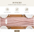 Goodluck 6 Pack 10Ft Dusty Pink Cheesecloth Table Runner 35x120 Inch Boho Gauze Table Runner for Wedding Reception, Bridal Shower, Birthday Party, Rustic Decor, Tables, Chairs & Wedding Arches - Image 2