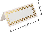 JAM PAPER Foldover Wedding Table Place Cards - 2 x 4 1/4 - White with Gold Triple Border - 100/Pack - Image 4