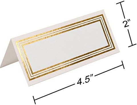JAM PAPER Foldover Wedding Table Place Cards - 2 x 4 1/4 - White with Gold Triple Border - 100/Pack - Image 4