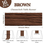 16 Pack 23 x 120 Inch Brown Table Runner 10Ft Cheesecloth - Image 2