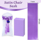 MDS® Pack of 25 Satin Chair Sashes for Wedding & Events – Lavender - Image 3