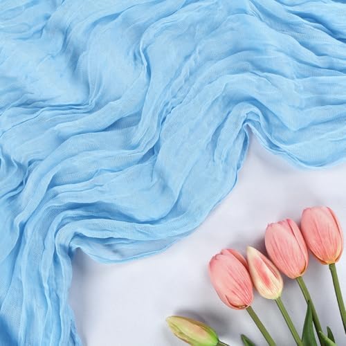 6 Pack Baby Blue Cheesecloth Table Runner 10Ft 23 x 120 Inch - Image 4
