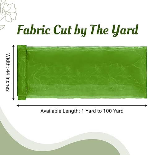 60 Yard Organza Fabric 44" Wide for Wedding Event Décor - Apple Green - Image 2