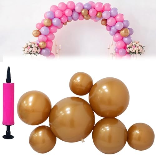Reusable Inflatable Balloon, Reusable Inflatable Balloon Garland Arch Kit for Parties, Easy Setup Balloon Arch Decoration for Birthday, Wedding & Celebration (7Pcs Gold) by Unknown