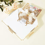 25Pcs Wedding Invitations Glitter Laser Cut Wedding Invitations With Envelopes And Rsvp Cards Blank Inner Sheet Personalized Gold For Engagement Quinceanera Bridal Baby Shower Birthday Party - Image 3