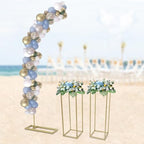 Metal Arch Backdrop Stand, 6.56FT Wedding Arch Ballon Stand with 2 Square Frame Stand Sets, Reusable Metal Ballon Column Kit, Balloon Arch Stand for Birthday, Wedding, Graduation, Baby Shower Party - Image 5