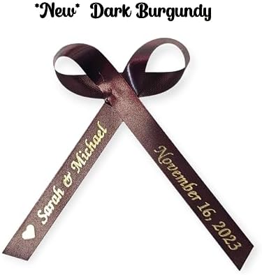 25 Personalized Ribbons Assesmbled Bows Custom Bridal Shower Favor Party Favors Wedding Bridesmaid Memorial Ribbons Funeral Baby Invitations Mis XV años Quinceanera (Burgundy) - Image 4