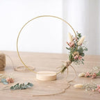 14 Pack Floral Hoop with Stand and LED Fairy Lights 14 inch Metal Rings for DIY Centerpiece Table Decorations Crafts Macrame Rings Hoop Wreath Dream Catcher Rings Wedding Christmas Wreaths, Gold - Image 5