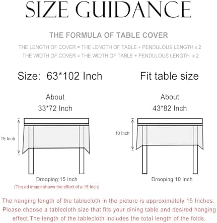 patdrea Designer French Farmhouse Fall Tablecloth,Rectangular,102"x63" - Image 4