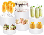 6Pcs Buffet Risers, Food Risers for Buffet Table, Acrylic Round Display Risers with Hollow Bottom, Food Display Stand for Party Jewelry Dessert Figures (Size 6",6.5",6.7",7",7.5",8") by Unknown